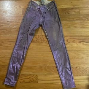 True Religion skinny jeans purple glitter women